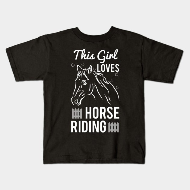 This girl loves horse riding Kids T-Shirt by GNDesign